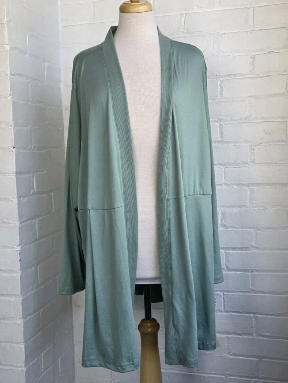 Muk Luks Cloud Knit Open-Front Cardigan Green NWT